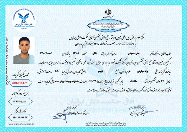 علی حمیدی مدرک